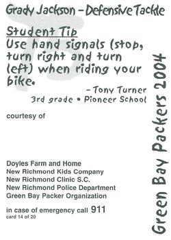 2004 Green Bay Packers Police - Doyles Farm & Home,New Richmond Kids Co.,New Richmond Clinic S.C,New Richmond Police Department #14 Grady Jackson Back