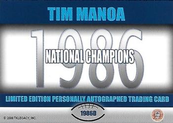 2007 TK Legacy Penn State Nittany Lions - National Champion Autographs #1986D Tim Manoa Back
