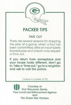 1984 Green Bay Packers Police - First Wisconsin Banks, Your Local Law Enforcement Agency #12 Dave Drechsler Back