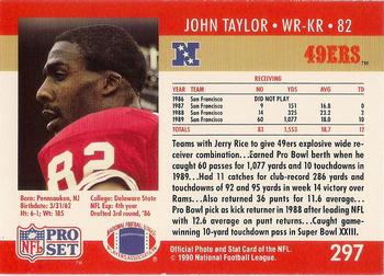 1990-91 Pro Set Super Bowl XXV Binder - Super Bowl XXV 49ers #297 John Taylor Back