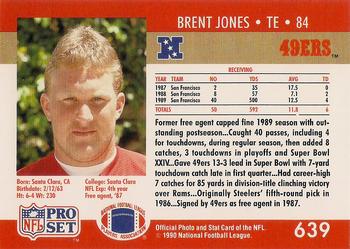 1990-91 Pro Set Super Bowl XXV Binder - Super Bowl XXV 49ers #639 Brent Jones Back