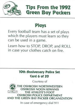 1992 Green Bay Packers Police - The Oshkosh Northwestern, Oshkosh Noon Kiwanis, The Athletes Foot, Oshkosh Police Department #6 Don Majkowski Back