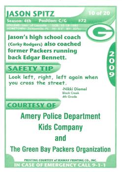 2009 Green Bay Packers Police - Amery Police Department, Kids Company #10 Jason Spitz Back