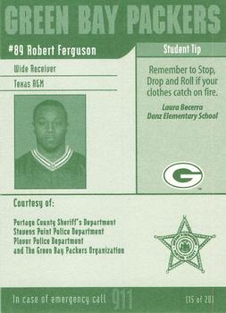 2002 Green Bay Packers Police - Portage County Sheriff's Department, Stevens Point PD & Plover PD #15 Robert Ferguson Back
