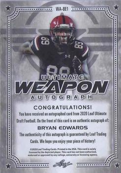 2020 Leaf Ultimate Draft - Ultimate Weapon Autographs #WA-BE1 Bryan Edwards Back