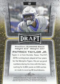 2020 Leaf Draft - Gold #51 Patrick Taylor Jr. Back
