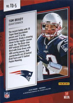 2018 Panini Touchdown Collection #TD-5 Tom Brady Back
