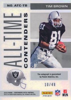 2019 Panini Contenders Optic - All-Time Contenders #ATC-TB Tim Brown Back