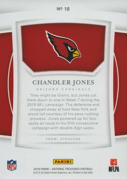 2019 Panini National Treasures - Jersey Number Red #18 Chandler Jones Back