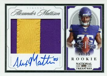 2019 Panini National Treasures - Crossover Rookie Patch Autographs #CRS-AM Alexander Mattison Front