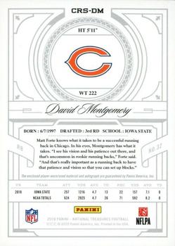 2019 Panini National Treasures - Crossover Rookie Patch Autographs #CRS-DM David Montgomery Back