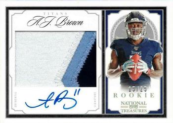 2019 Panini National Treasures - Crossover Rookie Patch Autographs Holo Gold #CRS-AJ A.J. Brown Front