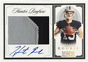 2019 Panini National Treasures - Crossover Rookie Patch Autographs Holo Gold #CRS-HR Hunter Renfrow Front