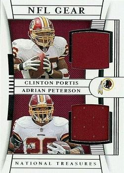 2019 Panini National Treasures - NFL Gear Combo Materials #CM-16 Adrian Peterson / Clinton Portis Front