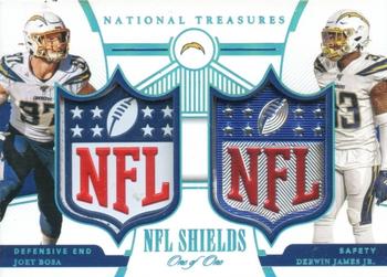 2019 Panini National Treasures - NFL Shields Dual #SD-LC Derwin James Jr. / Joey Bosa Front