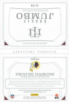 2019 Panini National Treasures - Rookie Jumbo Prime Signatures Booklet Variation #PSBV-DH Dwayne Haskins Back