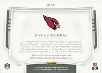 2019 Panini National Treasures - Rookie Patch Autographs Midnight #161 Kyler Murray Back