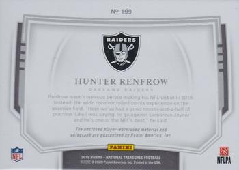 2019 Panini National Treasures - Rookie Patch Autographs Midnight #199 Hunter Renfrow Back
