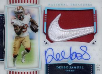 2019 Panini National Treasures - Rookie Patch Autographs Stars and Stripes Premium #172 Deebo Samuel Front