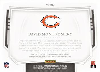 2019 Panini National Treasures - Rookie Patch Autographs Stars and Stripes Premium #183 David Montgomery Back