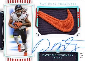 2019 Panini National Treasures - Rookie Patch Autographs Stars and Stripes Premium #183 David Montgomery Front