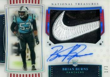 2019 Panini National Treasures - Rookie Patch Autographs Stars and Stripes Premium #201 Brian Burns Front