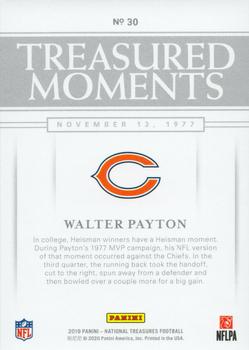2019 Panini National Treasures - Treasured Moments #30 Walter Payton Back