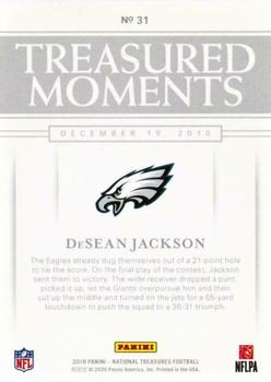 2019 Panini National Treasures - Treasured Moments #31 DeSean Jackson Back