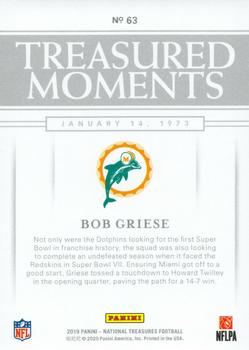 2019 Panini National Treasures - Treasured Moments #63 Bob Griese Back
