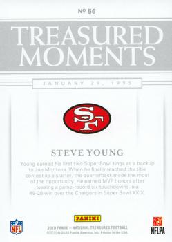 2019 Panini National Treasures - Treasured Moments Platinum #56 Steve Young Back