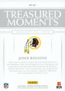 2019 Panini National Treasures - Treasured Moments Platinum #67 John Riggins Back