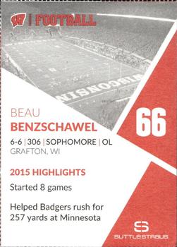 2016 Wisconsin Badgers Program Cards #NNO Beau Benzschawel Back