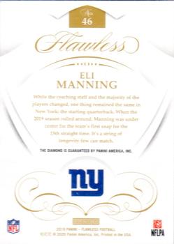 2019 Panini Flawless - Diamond #46 Eli Manning Back