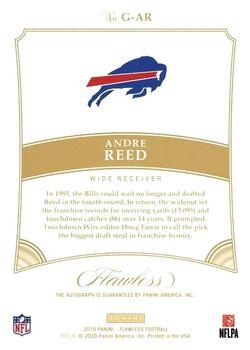 2019 Panini Flawless - Greats Platinum #G-AR Andre Reed Back