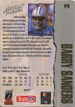 1995 Action Packed - Prototypes #P4 Barry Sanders Back