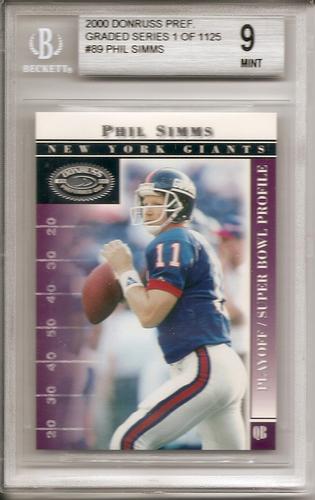 2000 Donruss Preferred - Graded Series #89 Phil Simms Front