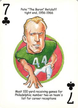 2005 Hero Decks Philadelphia Eagles Football Heroes Playing Cards #7♣ Pete Retzlaff Front