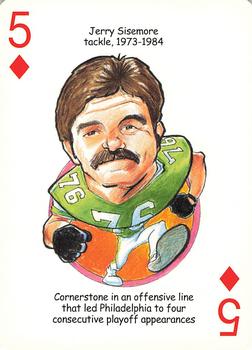 2005 Hero Decks Philadelphia Eagles Football Heroes Playing Cards #5♦ Jerry Sisemore Front