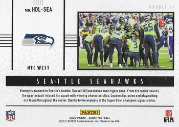 2020 Score - Huddle Up #HDL-SEA Seattle Seahawks Back