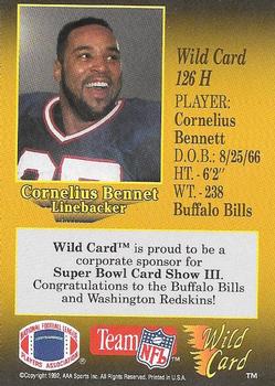 1991 Wild Card - NFL Experience Exchange 5 Stripe #126H Cornelius Bennett Back