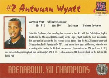 2000 Mercury Printers & Promotions Orlando Predators (AFL) #NNO Antwuan Wyatt Back