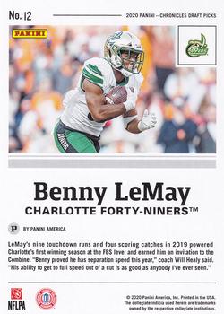 2020 Panini Chronicles Draft Picks - Blue #12 Benny LeMay Back