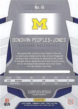 2020 Panini Chronicles Draft Picks - Certified Rookies Red #16 Donovan Peoples-Jones Back