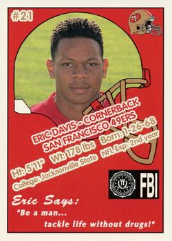 1992 San Francisco 49ers Police #21 Eric Davis Back