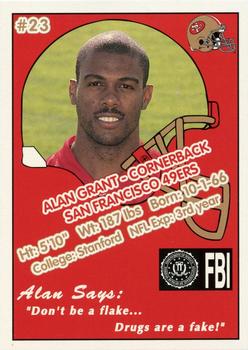 1992 San Francisco 49ers Police #23 Alan Grant Back