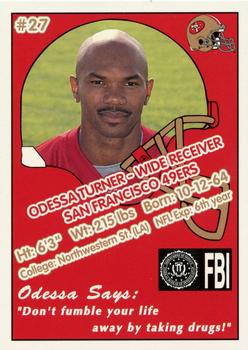 1992 San Francisco 49ers Police #27 Odessa Turner Back