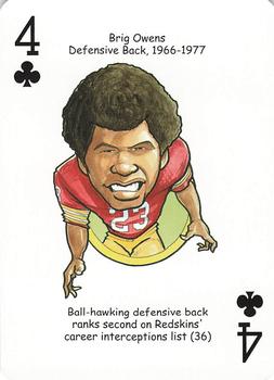 2006 Hero Decks Washington Redskins Football Heroes Playing Cards #4♣ Brig Owens Front