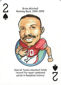 2006 Hero Decks Washington Redskins Football Heroes Playing Cards #2♠ Brian Mitchell Front