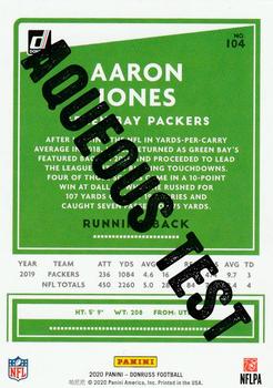 2020 Donruss - Aqueous Test #104 Aaron Jones Back