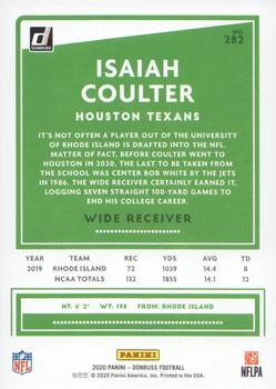 2020 Donruss - Season Stat Line #282 Isaiah Coulter Back